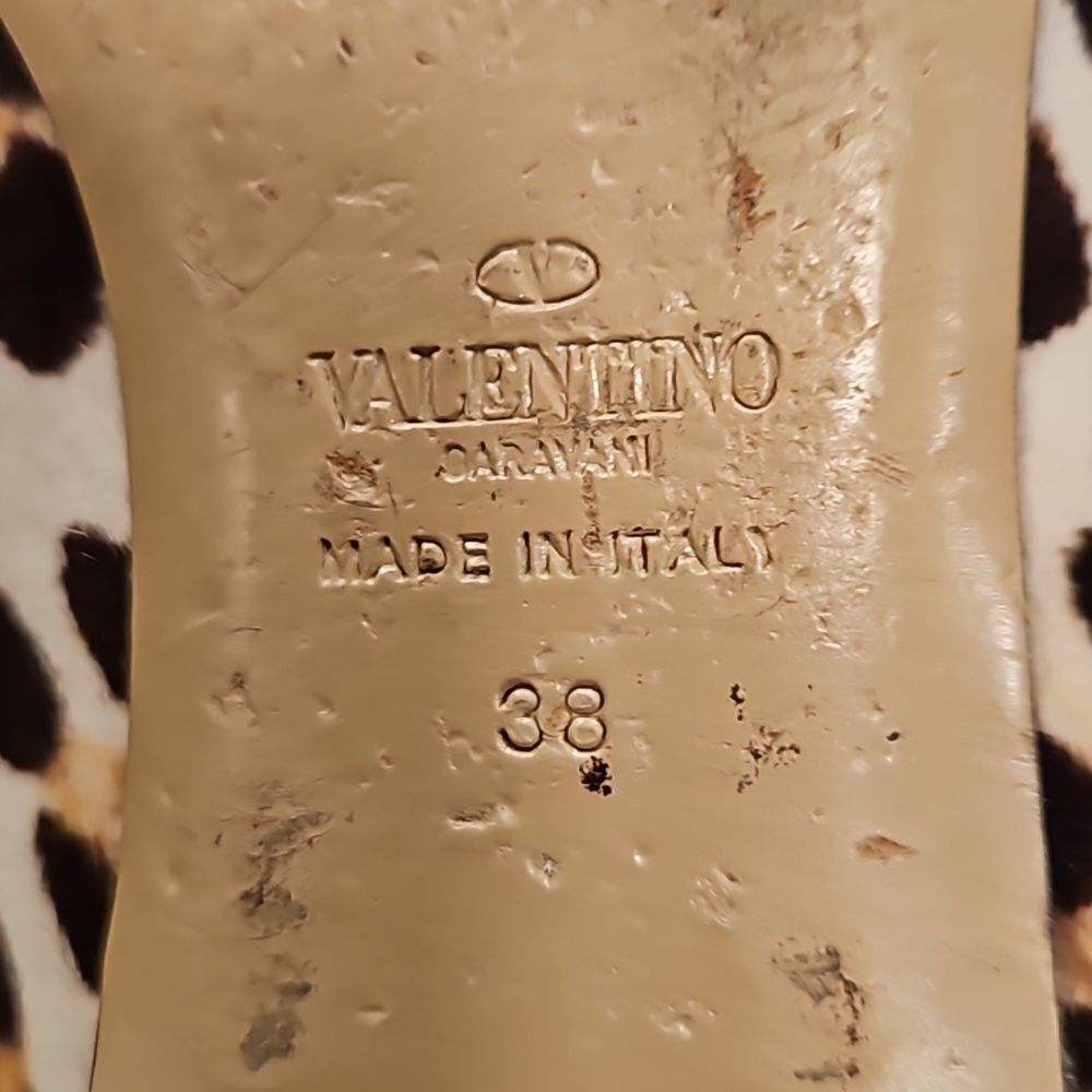 💕VALENTINO GARAVANI💕 Calf Hair Leopard Print Rockstud Ballet Flats 38 EU - Picture 10 of 10